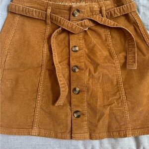 american eagle corduroy button up skirt NWT